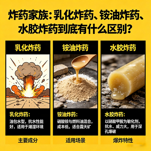 滑县炸药家族：乳化炸药、铵油炸药、水胶炸药到底有什么区别？